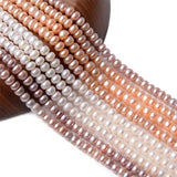 80pcs Flat Natural Freshwater Pearls Round Cultured Beads For Jewelry Making