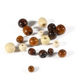 80pcs Round Wood Beads for DIY Jewelry 8-17MM