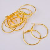 80pcs Plated 40mm Ring Earring Hooks Circle Earrings Hoop Earring Findings