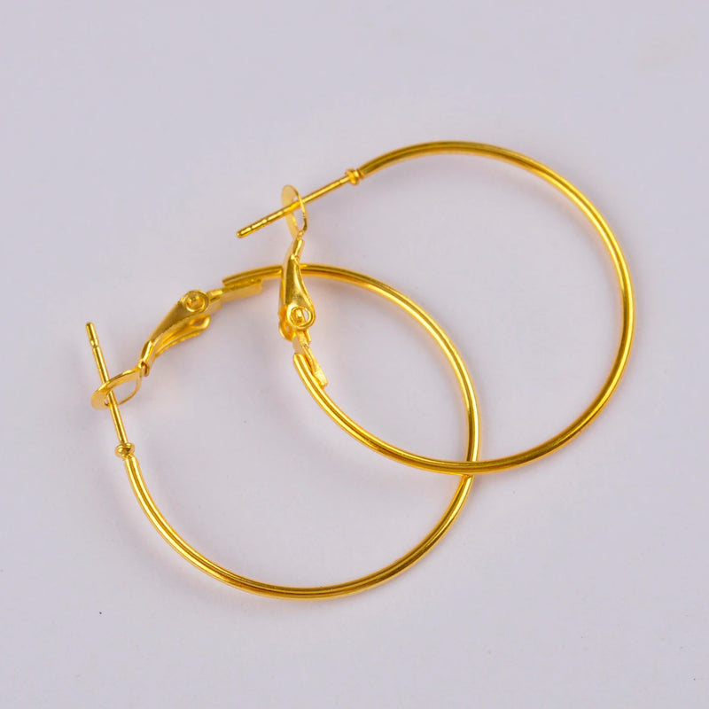 80pcs Plated 40mm Ring Earring Hooks Circle Earrings Hoop Earring Findings