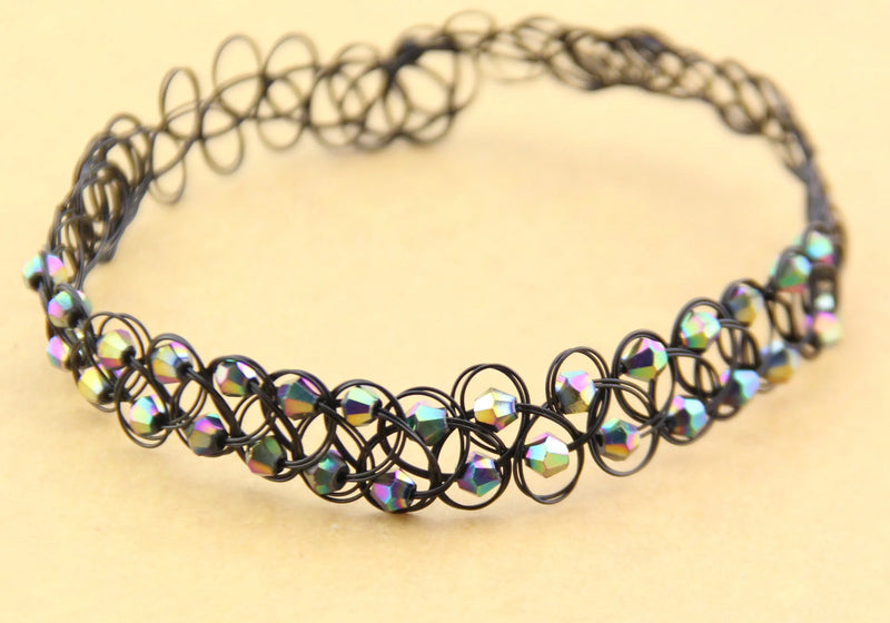 Beads Elastic Tattoo Choker Necklace 80s 90s 00s Gift Present