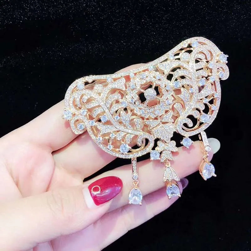 Women's CZ-inlaid Pearl Bracelet Buckle, Necklace Clasp