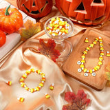 81-Pack Halloween Glass Candy Corn Beads And Earrings Set