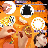 81-Pack Halloween Resin Candy Corn Beads And Earrings Set