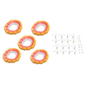 Halloween Resin Candy Corn Beads & Earrings Set for DIY Jewelry Making