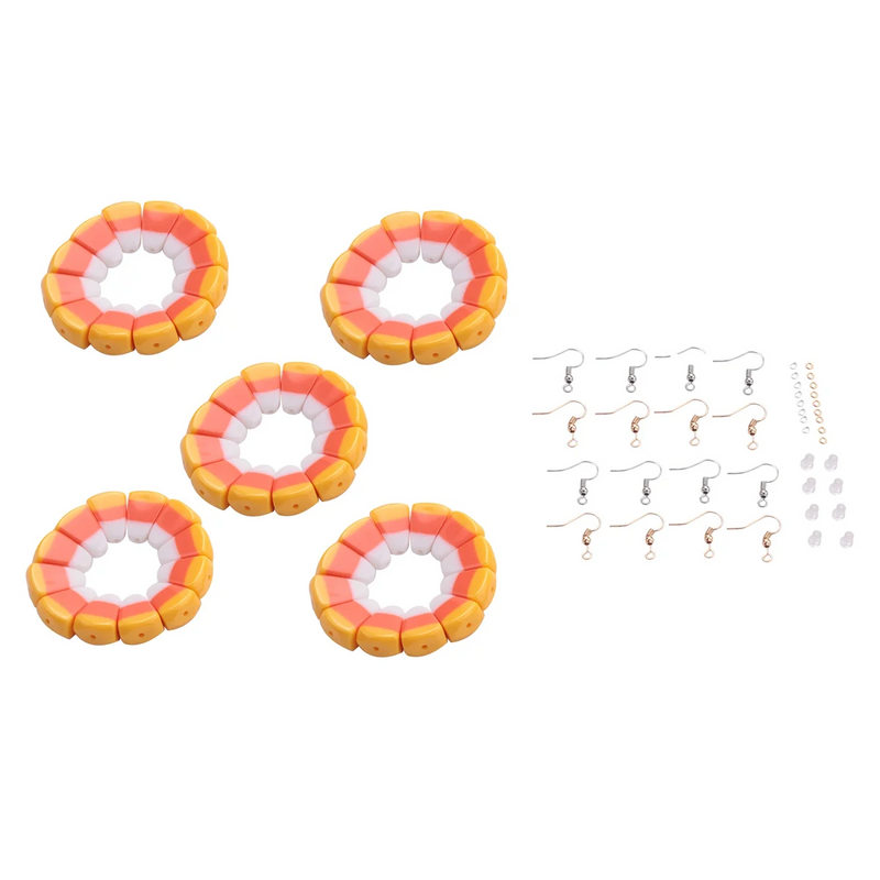 81-Pack Resin Corn Beads and Earrings Set for Jewelry Making