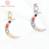 2PCS 10x17MM 24K Brass Moon Pendants High DIY Jewelry Findings