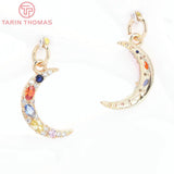 2PCS 10x17MM 24K Brass Moon Pendants High DIY Jewelry Findings