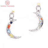 2PCS 10x17MM 24K Brass Moon Pendants High DIY Jewelry Findings