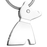 Dog Shape Cremation Pendant Stainless Steel Pet Ashes Keepsake Memorial Urn