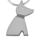 Dog Shape Cremation Pendant Stainless Steel Pet Ashes Keepsake Memorial Urn