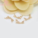 10PCS Oval Love Charms 6x12MM 24K Champagne Plated Brass DIY Jewelry Accessories