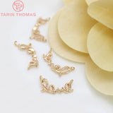 10PCS Oval Love Charms 6x12MM 24K Champagne Plated Brass DIY Jewelry Accessories