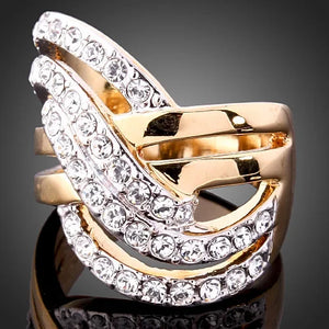 Summer Style Rhinestone Cross Rings Wedding Ring for Women