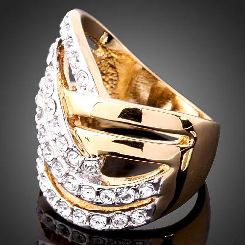 Summer Style Rhinestone Cross Rings Wedding Ring for Women