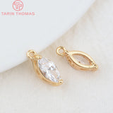 4PCS 12x5MM 24K Champagne Plated Horse Eye Shape Charms Pendants