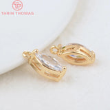 4PCS 12x5MM 24K Champagne Plated Horse Eye Shape Charms Pendants