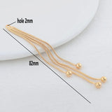 82MM 14K Brass Snake Chain Tassel Charms Pendants