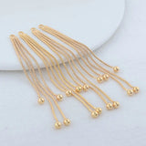 82MM 14K Brass Snake Chain Tassel Charms Pendants