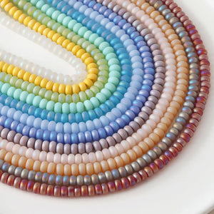 82PCS Frosted Glass Beads Bracelets DIY Beaded Necklaces