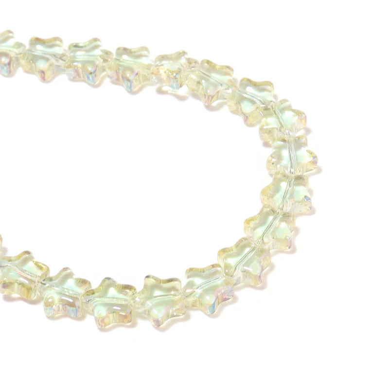 82pcs Plating Glass Five-pointed Star Beads for Jewelry DIY
