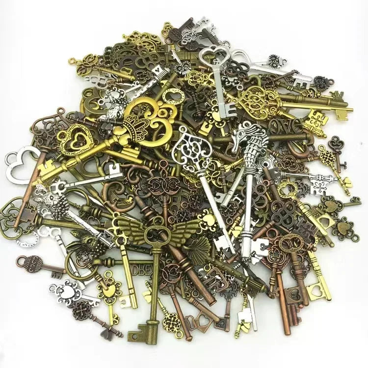 83-21mm 20pcs Retro Key Phone Case Drip Glue Steampunk Accessories