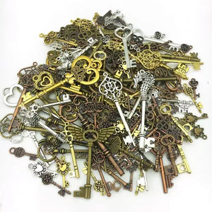 83-21mm 20pcs Retro Key Phone Case Drip Glue Steampunk Accessories