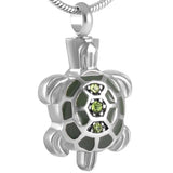 Tortoise Cremation Pendant Necklace, Animal Keepsake Ashes Urn for Men&Women