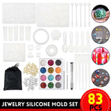83PCS Silicone Jewelry Casting Molds DIY Crystal Epoxy Tool Set