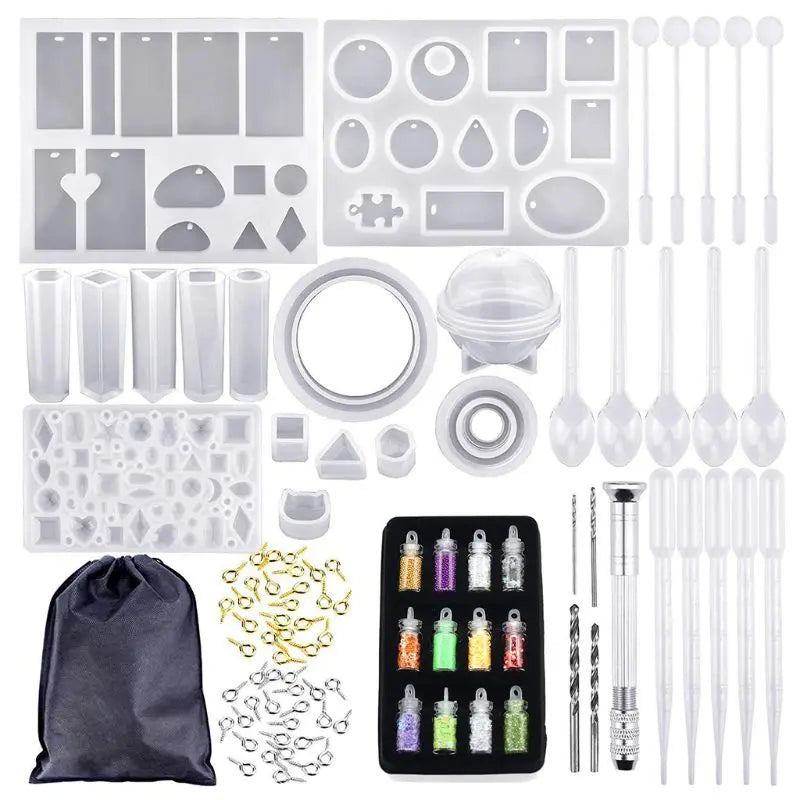 83Pcs/Set Crystal Epoxy Resin Mold DIY Jewelry Making Tools