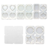 Crystal Epoxy Hanging Jewelry Making Mould Heart Shaped Round Wave Pendant Molds