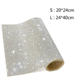 83XC Bling Bling Crystal Decoration Strong Stickness Silver Decorative Stickers
