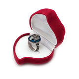 83XC Velvet Heart Shaped Red Rose Love Ring Box