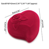 83XC Velvet Heart Shaped Red Rose Love Ring Box