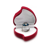 83XC Velvet Heart Shaped Red Rose Love Ring Box
