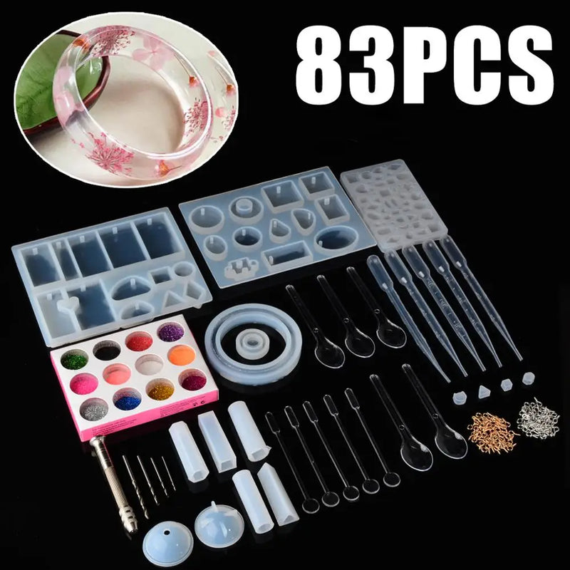 83pcs Silicone Molds for Pendant Jewelry Craft Making
