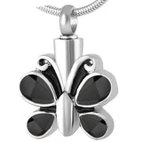 Crystal Butterfly Urn Pendant Necklace Ashes Memorial Keepsake Jewelry