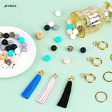84PCS Silicone Beads Making Kits Keychain Accessory DIY Keychains