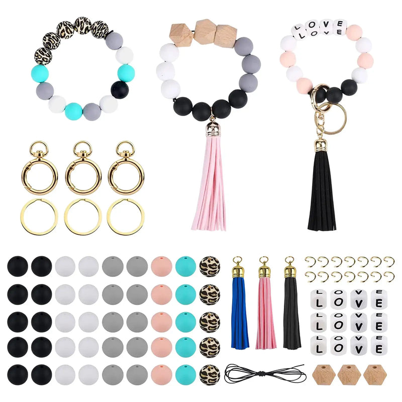 84Pcs DIY Beaded Making Kit for Wristlet Jewelry
