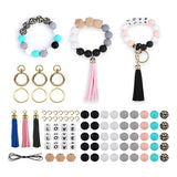 84Pcs Silicone Beads Kit for DIY Key Chain Making