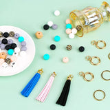 84Pcs Silicone Beads Kit for DIY Key Chain Making