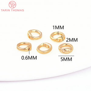 20PCS 5MM Brass Closed Rings with Holes DIY Jewelry Findings