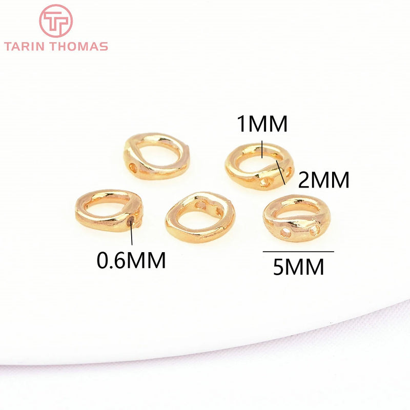 20PCS 5MM Brass Closed Rings with Holes DIY Jewelry Findings