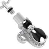 Crystal Cat Cremation Pendant Necklace-Ashes Urn Jewelry