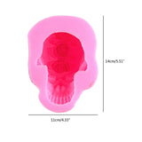 3D Rose Skull Head Epoxy Resin Mold Silicone Mould