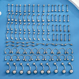 85PCS Surgical Steel Piercing Jewelry Lot Nose Ring Tongue Labret