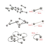 85Pcs Surgical Steel Body Piercing Jewelry Set
