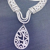 Women's Zircon Inlaid Sweater Chain Pendant Tassel Jewelry