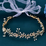 Vintage Golden Rhinestone Waist Belt for Women, Faux Pearl Embellished