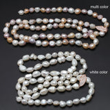 Natural Freshwater Long Pearl Necklace Women Wedding Baroque Pearl Necklace
